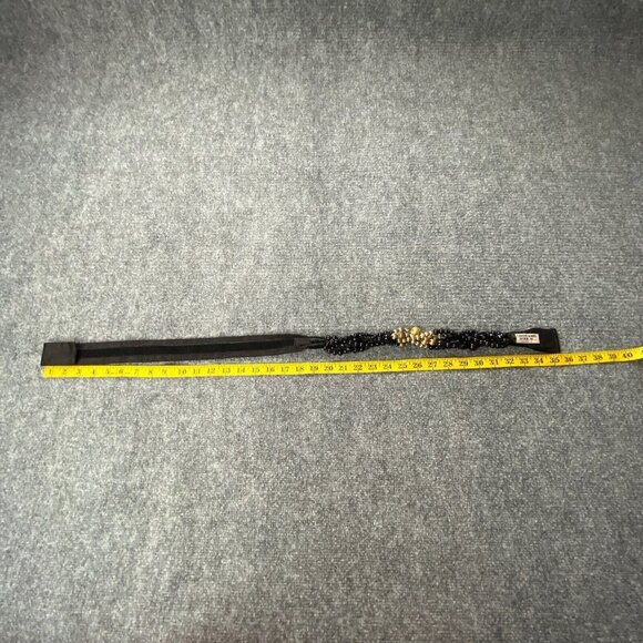 Vtg Carolyn Tanner Belt Beaded Black Gold Braided Adjustable Small Medium 90s‎ - Picture 13 of 14